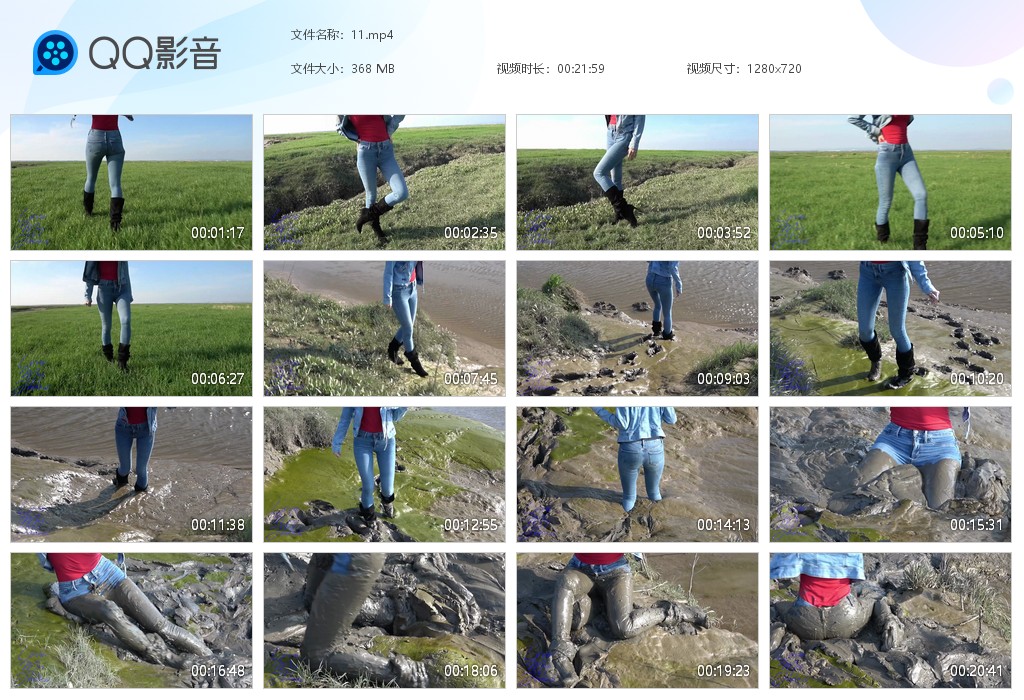 图片[1]-紧身牛仔裤靴子玩泥11-湿身与脏乱