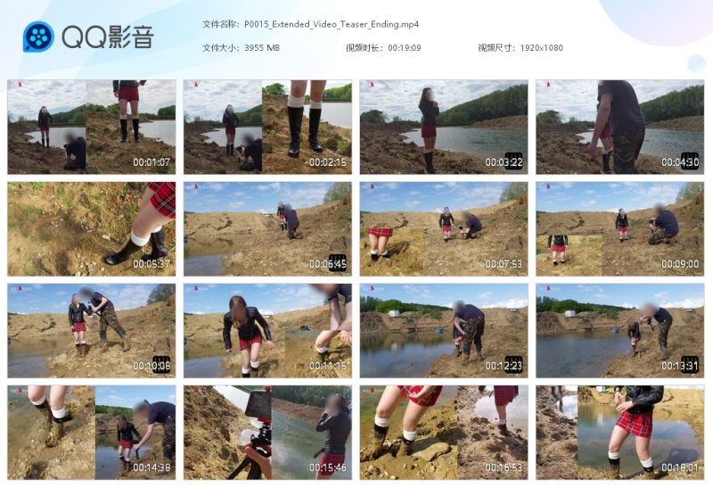 Redrebel P015 高跟皮靴红色格裙踩泥 拍摄花絮-湿身与脏乱