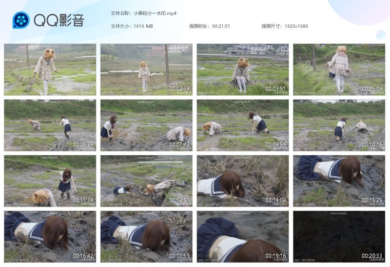N031小晶和神秘嘉宾的双人jk踩泥-湿身与脏乱