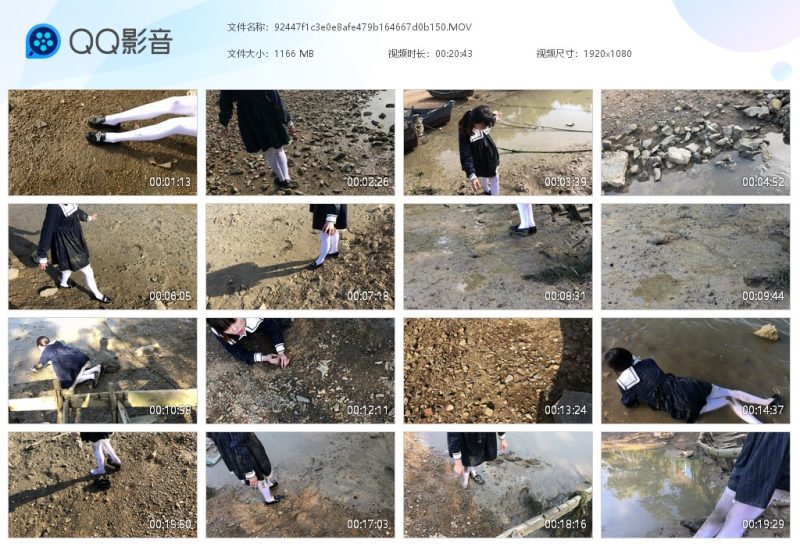 蓝色条纹裙（五个视频）-湿身与脏乱