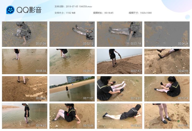 水手服海边（两个视频）-湿身与脏乱