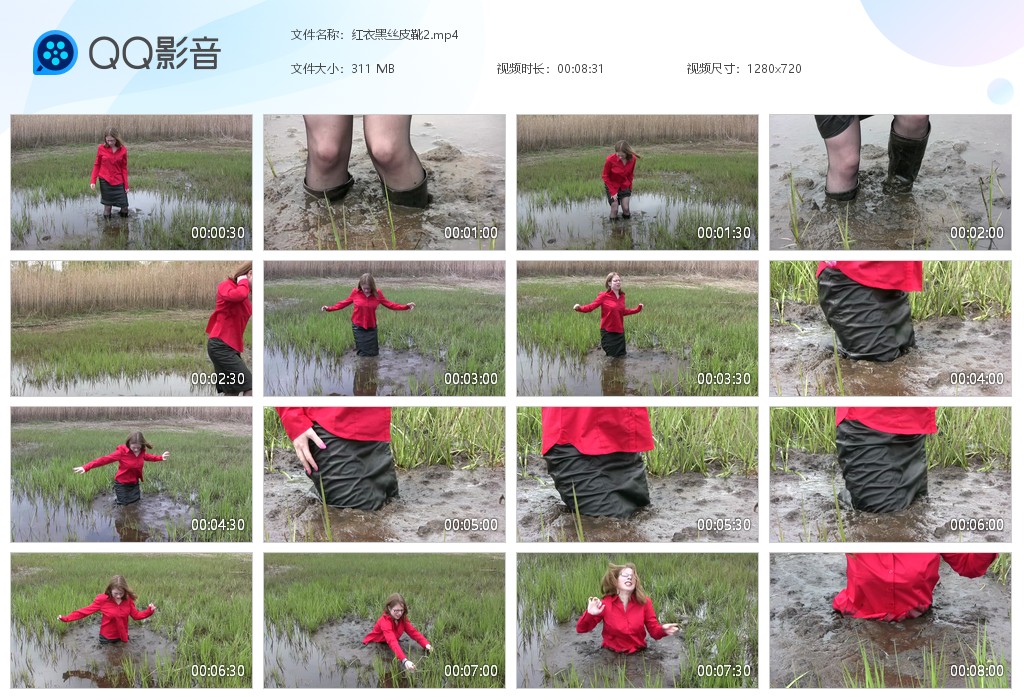 图片[1]-红衣黑丝皮靴2-湿身与脏乱