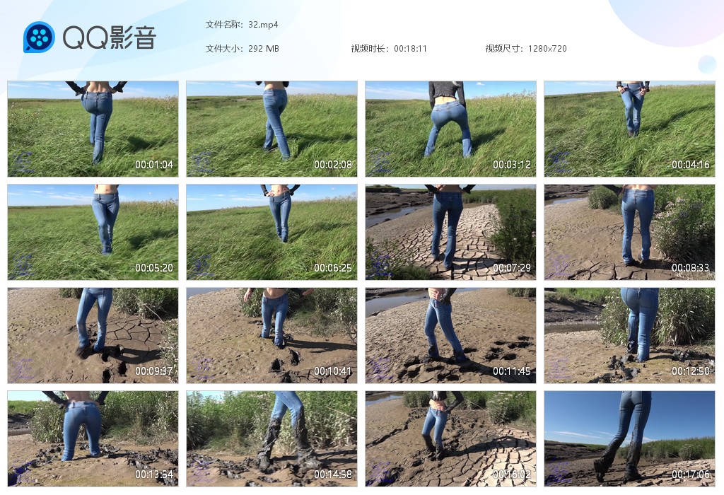 图片[1]-紧身牛仔裤长靴踩泥32-湿身与脏乱