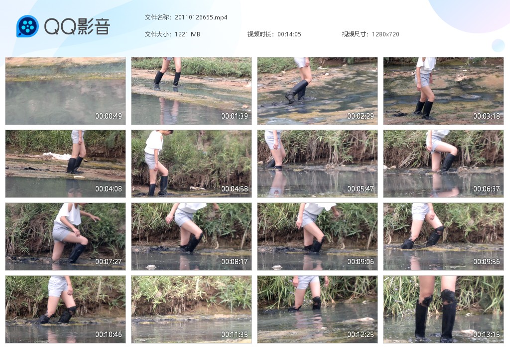 图片[3]-灰色短裤黑雨靴（八个视频 总时长1小时）-湿身与脏乱