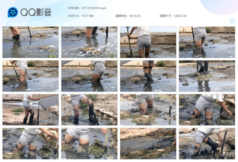 灰色短裤黑雨靴（八个视频 总时长1小时）-湿身与脏乱