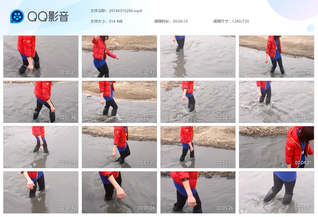图片[1]-蓝色包臀裙黑雨靴（17个视频 总时长1小时）-湿身与脏乱