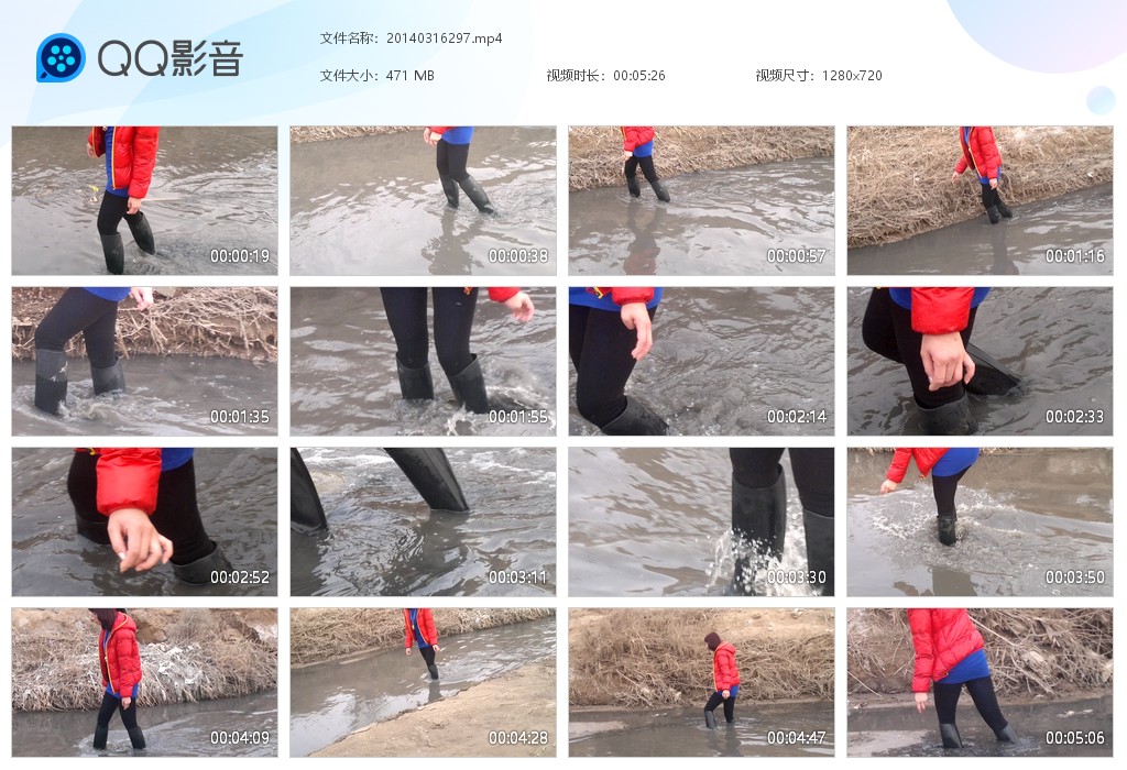 图片[2]-蓝色包臀裙黑雨靴（17个视频 总时长1小时）-湿身与脏乱