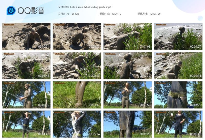 Lola Casual Mud Sliding-part2-湿身与脏乱