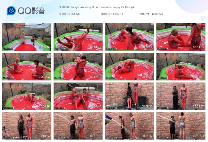 Gunge Wrestling On A Tra…ine Poppy Vs Jaz-湿身与脏乱